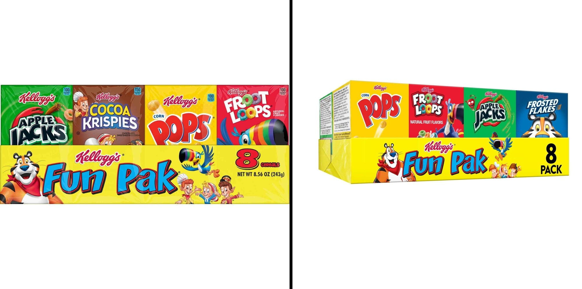 Kellogg's Fun Pak Variety Pack 8 Ct & Kellogg's Complete Bran Cereal 11.6 oz