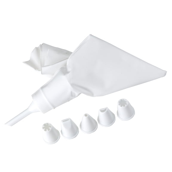 Chef Craft Select Plastic 6-Tip Cake Decorating Kit, 6 Piece Set, White