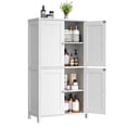 thumbnail image 2 of Walsunny Bathroom Storage Floor Cabinet Organizer with Adjustable Shelf 4 Magnetic Doors 43" Wooden Pantry Cabinet Freestanding for Kitchen Living Room Small Spaces,White, 2 of 8