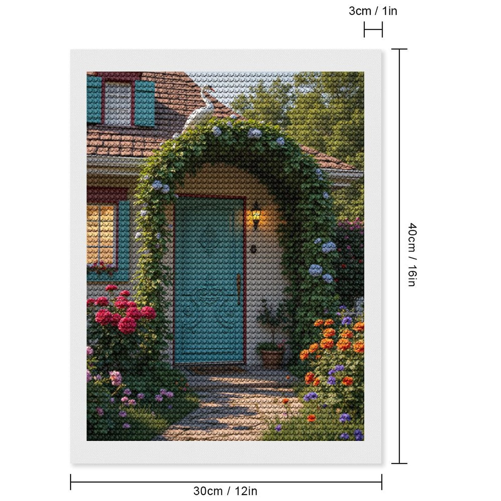 Diamond Art Kits for Adults, Garden Arch Vibrant Flowers Swan Door 5D Diamond Painting Kits for Adults Beginners, DIY Full Drill Diamond Painting, Gem Art and Crafts 12x16