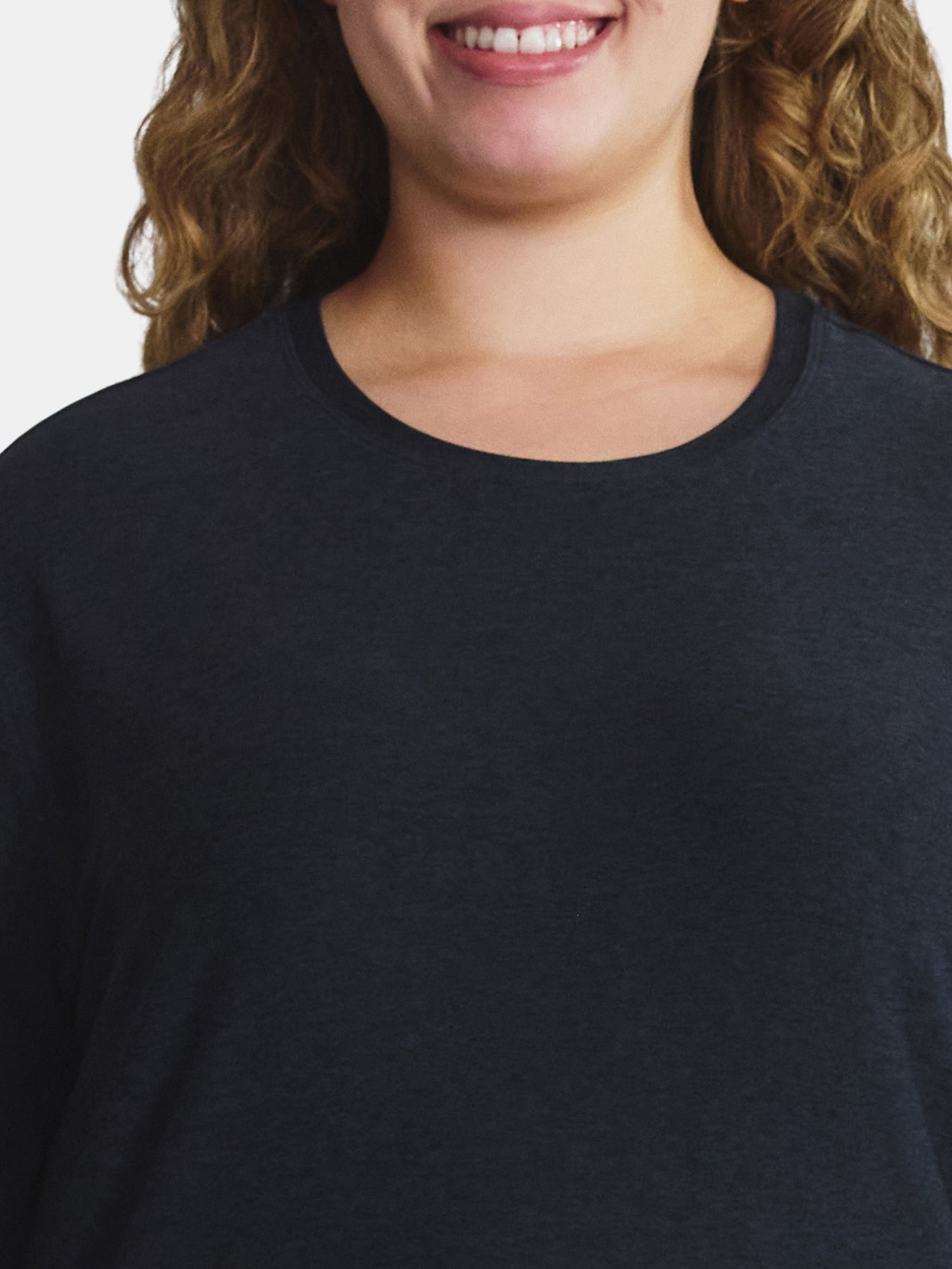 Athletic Works Women's and Women's ButterCore Tee with Long Sleeves, Sizes XS-4X