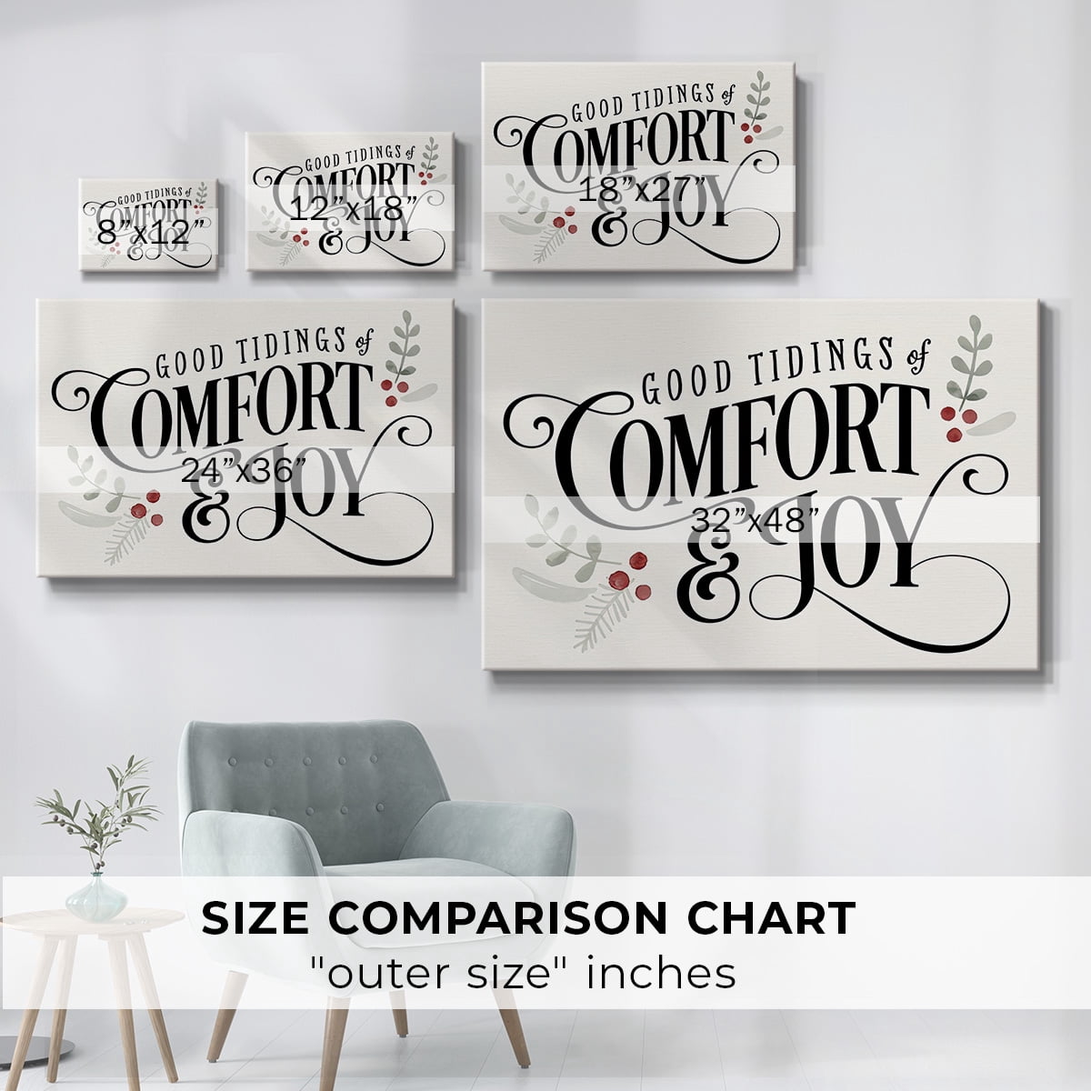 Merry Sentiment I- Gallery Wrapped Canvas