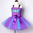 thumbnail image 5 of Vestido de tutú de sirena morado para niñas, disfraz con temática marina, vestidos de fiesta de cumpleaños para niñas, vestido de princesa con estrellas de mar y conchas marinas para niñas, 5 of 5