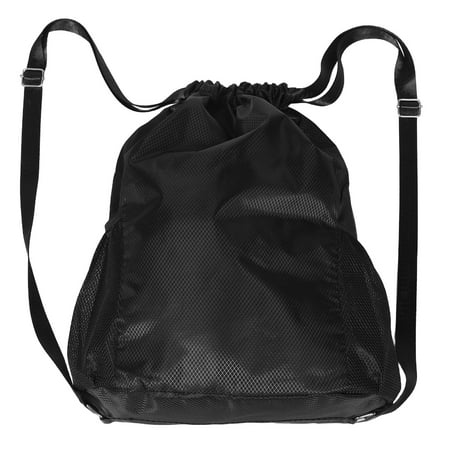 PENIKOKO Black Drawstring Backpack Lightweight Oxford Cloth Sports Bag with Quick Closure for Outdoor Activities and Gym