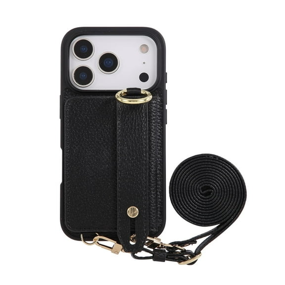 Case For IPhone 17 Pro Max/17 Pro/17 Air/17, Card Slot Stand Case Wallet Leather Cover Wristrap Crossbody Lanyard Shell