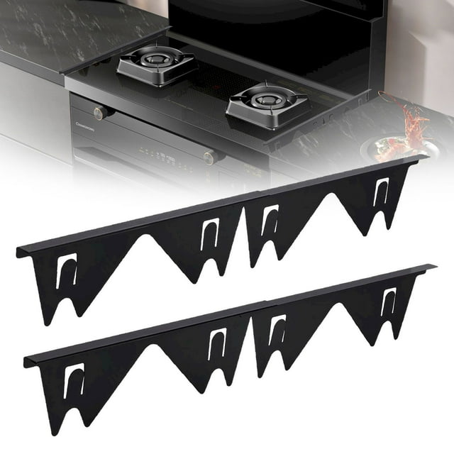 MOQIN Stove Gap Covers Stainless Steel, 2 Pack Stainless Stove Counter Cover Stove Guard Stove Filler For Kitchen Range Trim Kit Easy Clean with Heat Adjustable Length 13.8” to 27.6”