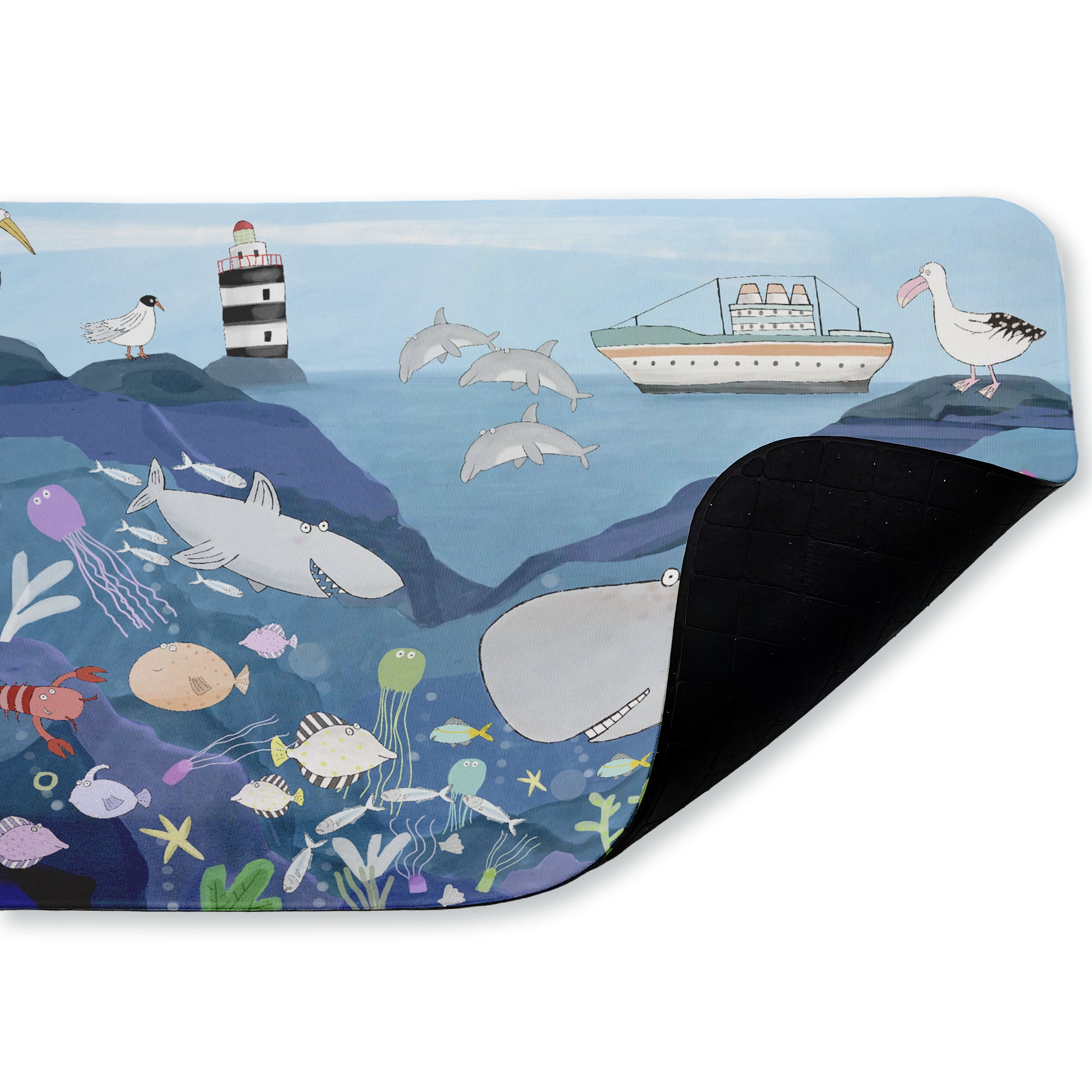 Stupell Industries Sea World Creatures Underwater Printed Anti-Fatigue Floor Mat, design by Carla Daly