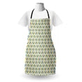thumbnail image 3 of Pineapple Apron, Repetitive Style Colorful Ananas Motifs Print on Plain Backdrop, Unisex Kitchen Bib with Adjustable Neck for Cooking Gardening, Adult Size, Seafoam and Pale Vermilion, by Ambesonne, 3 of 4