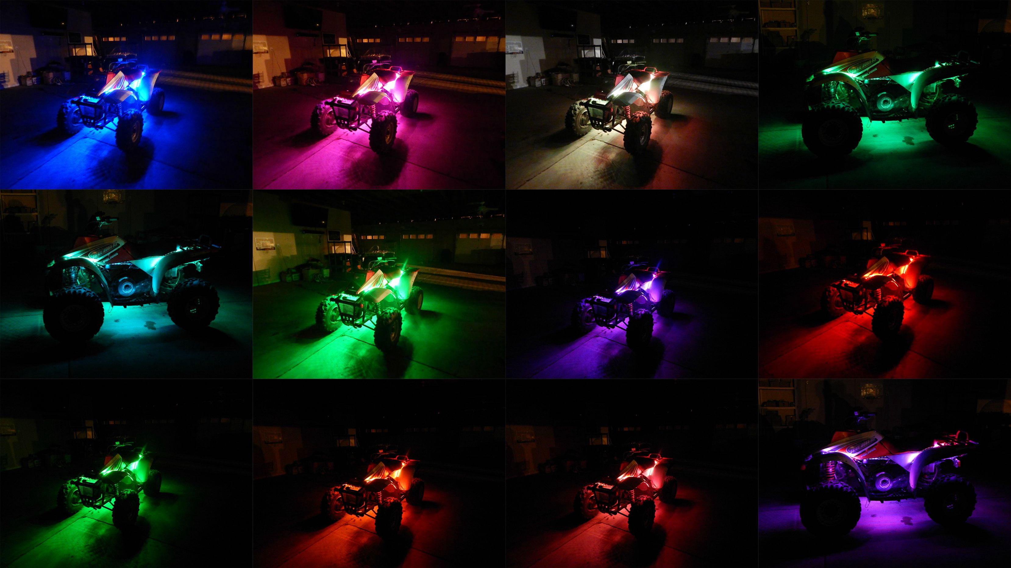 6 LED Rock Lights Aluminum Wireless w/Bluetooth Music RGB Color Accent Under Car
