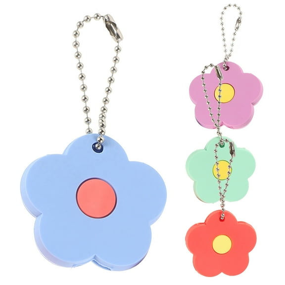 ibasenice 4pcs Key Cap Tags Key Protection Purple PVC for Household Users in Every Day