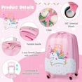 thumbnail image 4 of Gymax 2PC Kids Luggage Set 16'' Rolling Suitcase & 12'' Backpack for School Travel ABS, 4 of 6