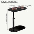thumbnail image 4 of Sofa Side Table TV Tray, Height Adjustable 360° Rotating C-Shaped Table, Compatible with Small Space, Bedside Bathroom Living Room (Black), 4 of 5