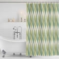 thumbnail image 2 of Shower Curtain Bathroom Set Retro Gradient Green Geometric Waterproof Fabric Shower Curtains with Grommets&Hooks, Southwest Ethnic Group Privacy Bath Curtain for Bathtub 36x72in, 2 of 9