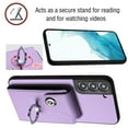 thumbnail image 6 of Compatible for Samsung Galaxy S21 FE Case with Card Holder, Wallet Case for Women Men with Rotation Finger Ring Stand, Accordion Style PU Leather Shockproof Case for Galaxy S21 FE, Purple, 6 of 7