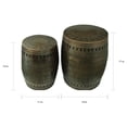 thumbnail image 5 of Saffron Fabs  Multiple Purpose Hand Tooled 2-piece Metal Stool Set Drum Bronze Bronze Finish Hand Painted Casual Table Sets, 5 of 5