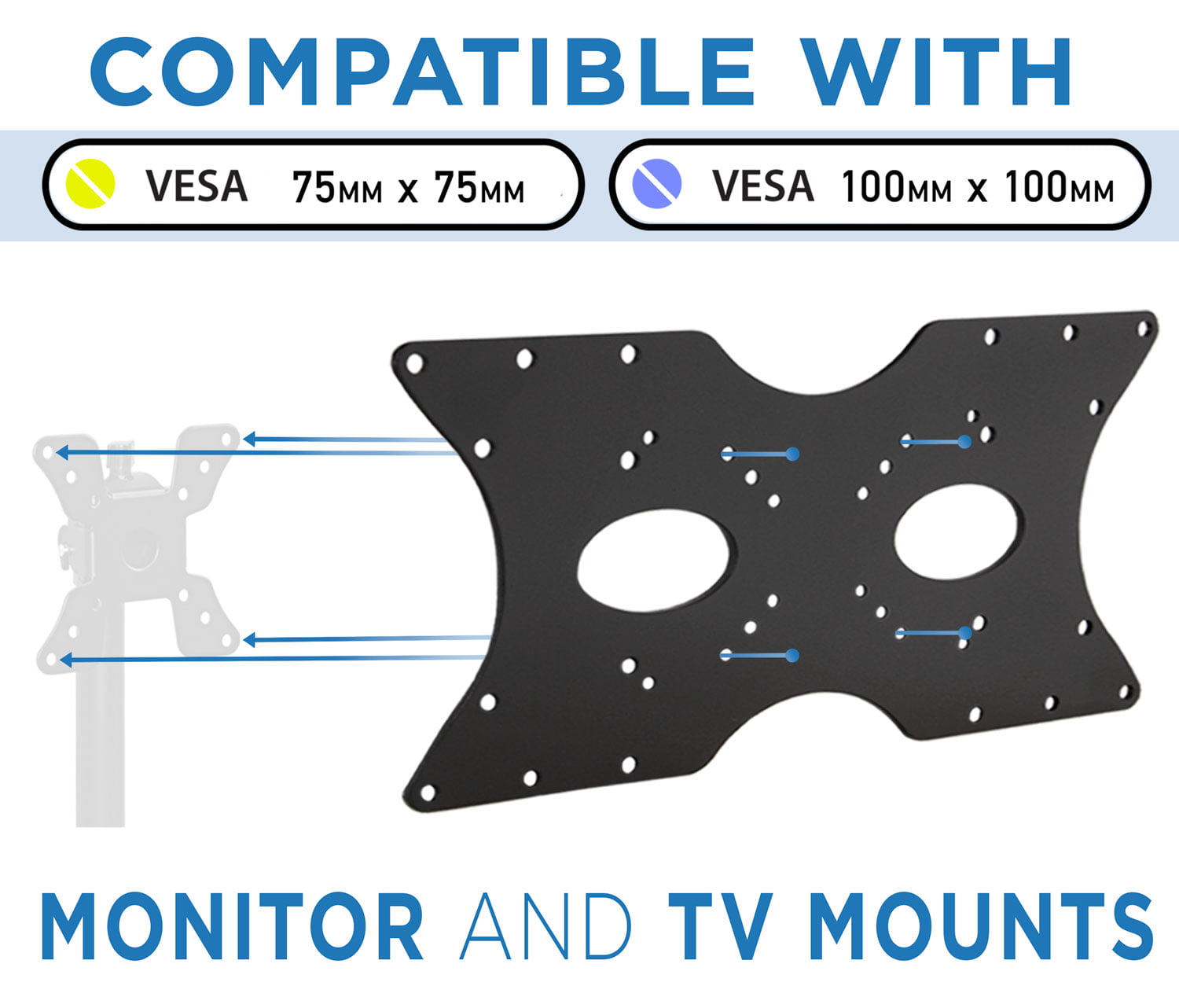 VESA Mount Adapter Plate For TV Mounts, Convert 75X75 And 100X100 To  200X200 Mm VESA Patterns, VESA Conversion Plate - AliExpress