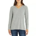thumbnail image 6 of Wildfox Women's Long Sleeve V-Neck Haley Brushed Sweater Waffle Top (Peacock, XXL), 6 of 10
