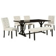 thumbnail image 7 of 6 Dining In , Solid Wood, Frame And Legs 72" Wood Table , With Upholstered Chairs, 7 of 7