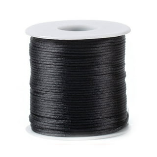  1mm 80 Meters Satin Silk Rope Nylon Cord for Beading  Accessories Jewelry Making Necklace Rattail 2 Rolls Cord DIY Tool (Black) :  Baby