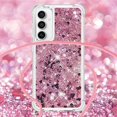 thumbnail image 4 of for Samsung Galaxy S23 FE Clear Case with Crossbody Lanyard, Glitter Sparkly Bling Quicksand with Detachable Adjustable Shoulder Neck Strap Cover Cases for Samsung S23 FE QKG Rose Gold, 4 of 14
