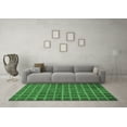 thumbnail image 3 of Ahgly Company Indoor Round Checkered Emerald Green Modern Area Rugs, 5' Round, 3 of 4