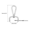 thumbnail image 2 of Uxcell 4Pack Swivel Clasps, 1" D Ring Detachable Snap Hook with Screwdriver, Silver, 2 of 7