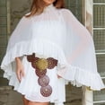 thumbnail image 2 of QASIEATN Women Chiffon Shawl Cape Mesh Poncho Top Capelets for Evening Dress Shawl Cover Up Wedding Daily Wear Casual Accessories Wraps for Women, 2 of 8