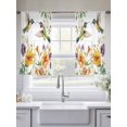 thumbnail image 4 of Spring Floral Sheer Curtains 54 Inch Length 2 Panels Set, Elegant Birds Summer Botanical Flowers Voile Window Treatment Rod Pocket Short Kitchen Curtains Drapes for Bedroom 52"x54"x2, 4 of 7