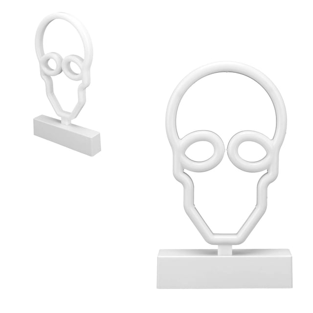 Luz LED de neón BuyWeek con forma de calavera para decoración de pared