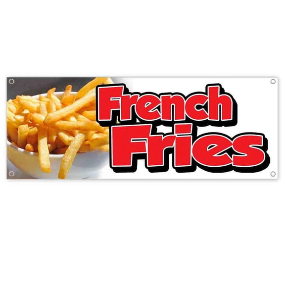 French Fries 13 oz Vinyl Banner With Metal Grommets