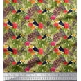 thumbnail image 1 of Soimoi Cotton Duck Fabric Tropical Leaves,Floral & Toucan Bird Print Fabric by Yard 42 Inch Wide, 1 of 1