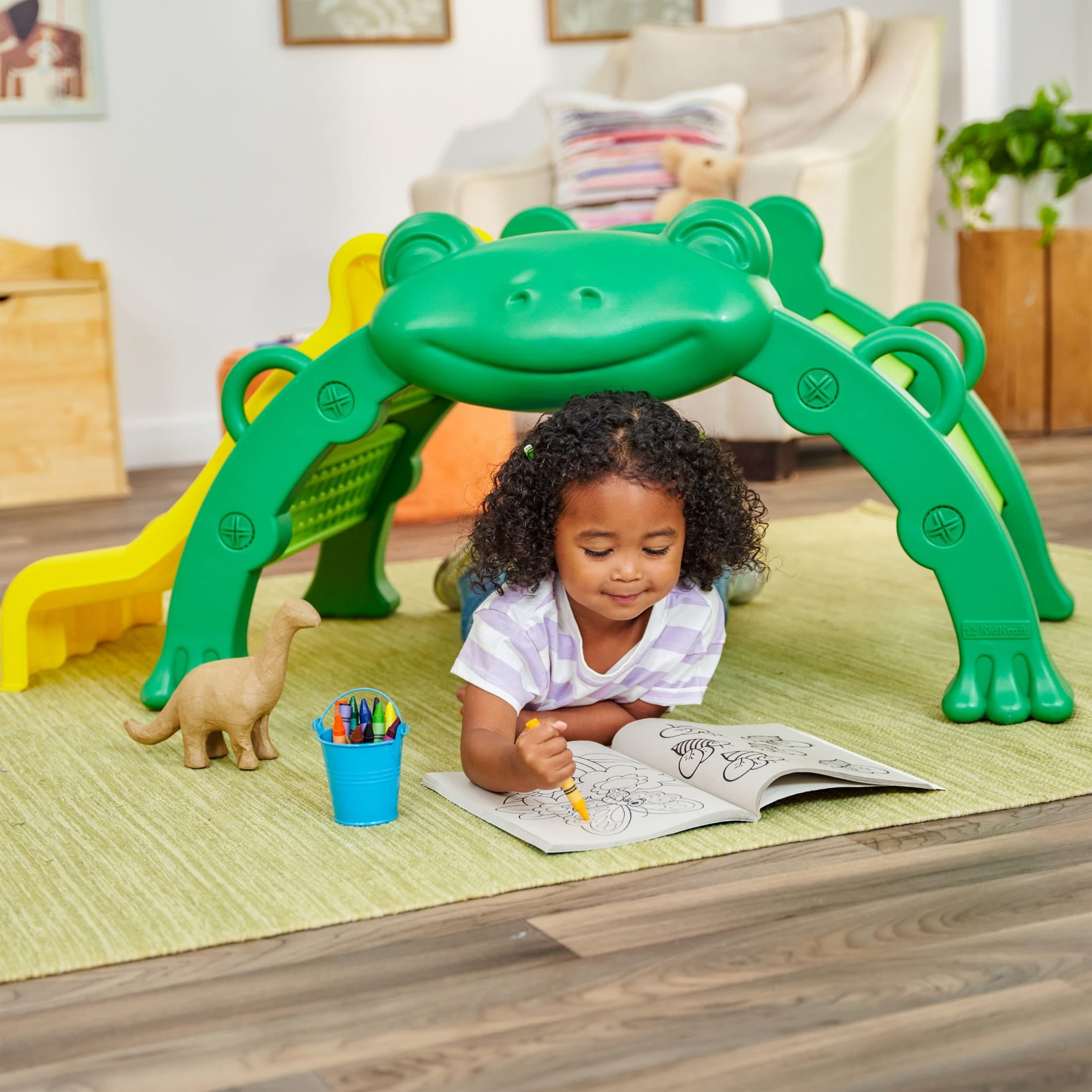 KidKraft Hop and Slide Frog Toddler Climber for Gross Motor Skills