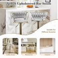 thumbnail image 6 of Set of 2 Modern Velvet Bar Stools, Adjustable Height Woven Back Bar Chairs with Footrest and Swivel for Kitchen Island & Dining Room, Light Grey, 6 of 12