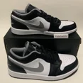 thumbnail image 5 of Ni - ke Air Jordan 1 Low Black White Grey Men Size 9 New EU42.5 553558-040 Particle Grey, 5 of 5