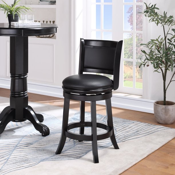 Boraam Industries Augusta 24inch Swivel Counter Stool High Back Black