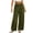 Army Green, variant on Corduroy Pants Women Elastic Waist Straight Leg Pants Ribbed Button Long Trousers Lightweight Pant with Pockets
