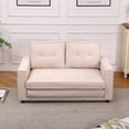 thumbnail image 4 of Loveseat Sleeper Sofa Folding Sofa Bed with Two Storage Pockets Portable Floor Mattress Couch Convertible Sofa Bed Couch for Living Room Apartment, 4 of 15