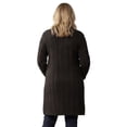 thumbnail image 4 of Turtle Bay New York Women’s Cable Knit Duster Cardigan, Open Front, Longline with Pockets, 4 of 5