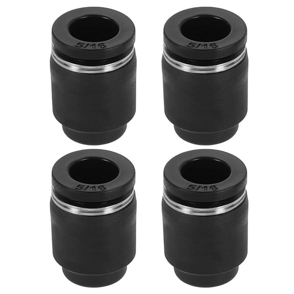 4Pack Pneumatic Cap Style Plug Fittings, 5/16" Tube OD Push to Connect Fitting
