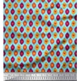 thumbnail image 1 of Soimoi Blue polyester Crepe Fabric Colorful Heart Fabric Prints By Yard 42 Inch Wide, 1 of 3