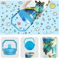 thumbnail image 5 of 30 Oz Sea Turtle Tumbler with Top Handle and Flip Straw, Blue Marble Stainless Steel Travel Cups Birthday Turtle Lover Gifts for Women Men (1PC), 5 of 6
