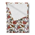 thumbnail image 2 of Botanical Soft Flannel Fleece Throw Blanket, Retro Style Blossoming Bouquets with Birds Roses Gardening Feathers Bluebells, Cozy Plush for Indoor and Outdoor Use, 60" x 80", Multicolour, by Ambesonne, 2 of 5