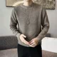 thumbnail image 2 of Suéter de punto para hombre, jersey negro, ropa para hombre, color liso, cuello redondo, moda coreana 2024, sudadera de lana A, 2 of 4