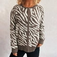 thumbnail image 2 of ZHYou Women's Round Neck Long Sleeve Printed Sweater Zipper Cardigan Jacket, 2 of 5