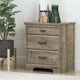 thumbnail image 1 of South Shore Versa Nightstand with Charging Station and Drawers for Adult, in Weathered Oak, 1 of 11