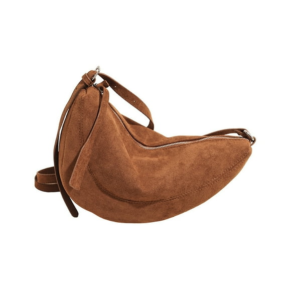 Faux Suede Sling Bag for Women, Adjustable Crossbody Purse with Long Strap, Lightweight Travel Shoulder Bag