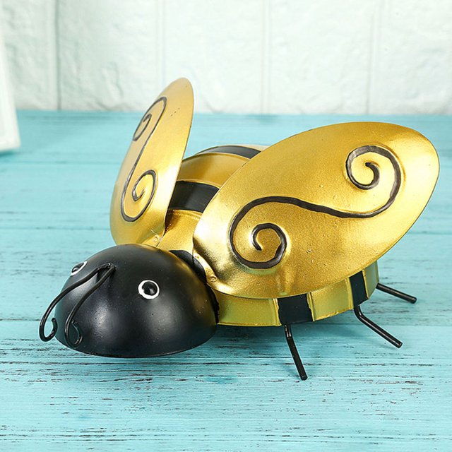unbranded 4Ud Colgante De Abejas Metálicas Amarillas Para Pared Decorativo