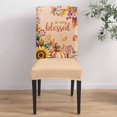 thumbnail image 4 of Dining Chair Covers Set of 6,Pumpkin Leaf on Orange Linen Universal Stretch Kitchen Seat Covers Parsons Chair Protector Slipcover for Home Restaurant Party Decor,Autumn Plant Thanksgiving Theme, 4 of 6