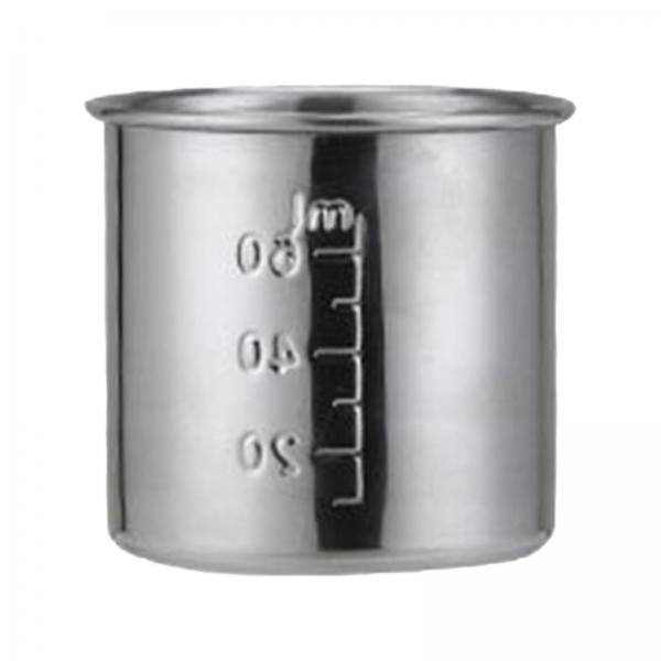 Bunblic 6x Tasse à Médicaments Graduée en Acier Inoxydable pour Fête Cuisine Famille 60 ml