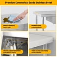thumbnail image 3 of 72"x24" Stainless Steel Table with Overshelves & 3 Drawers, Commercial Kitchen Prep & Work Table, 4-Tier Metal Table Worktable Workstation, 1460 lbs Total Capacity, 3 of 7